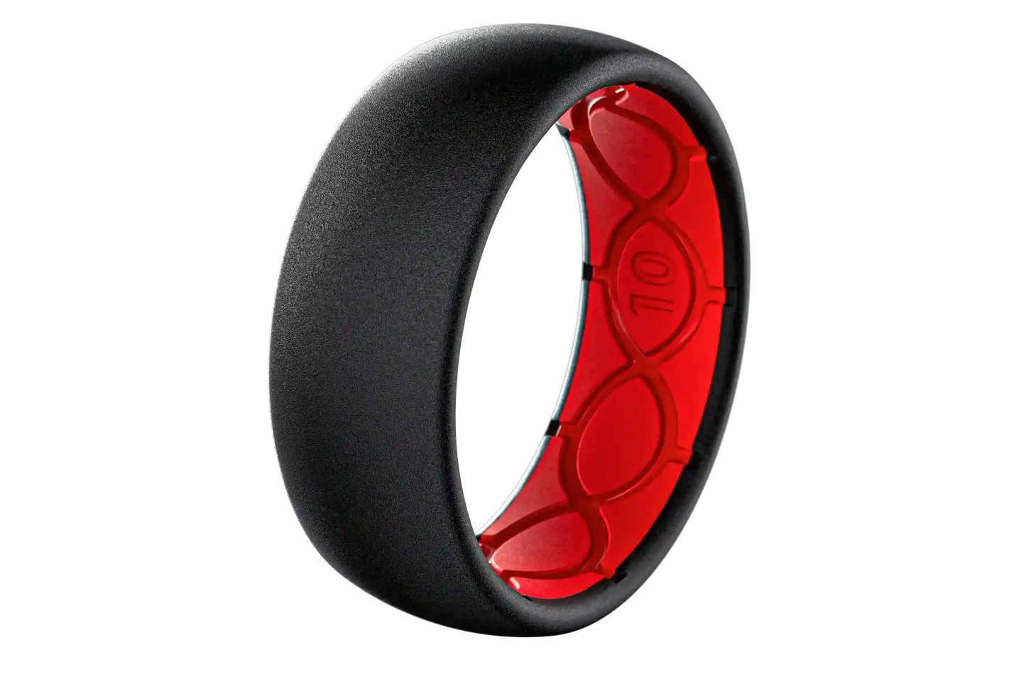 Solid Midnight Black & Raspberry Red Ring