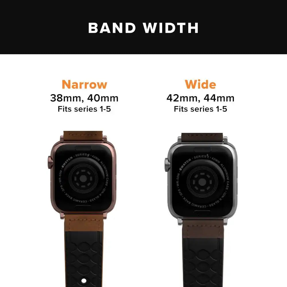 Vulcan Obsidian - Black Apple Leather Watch Band