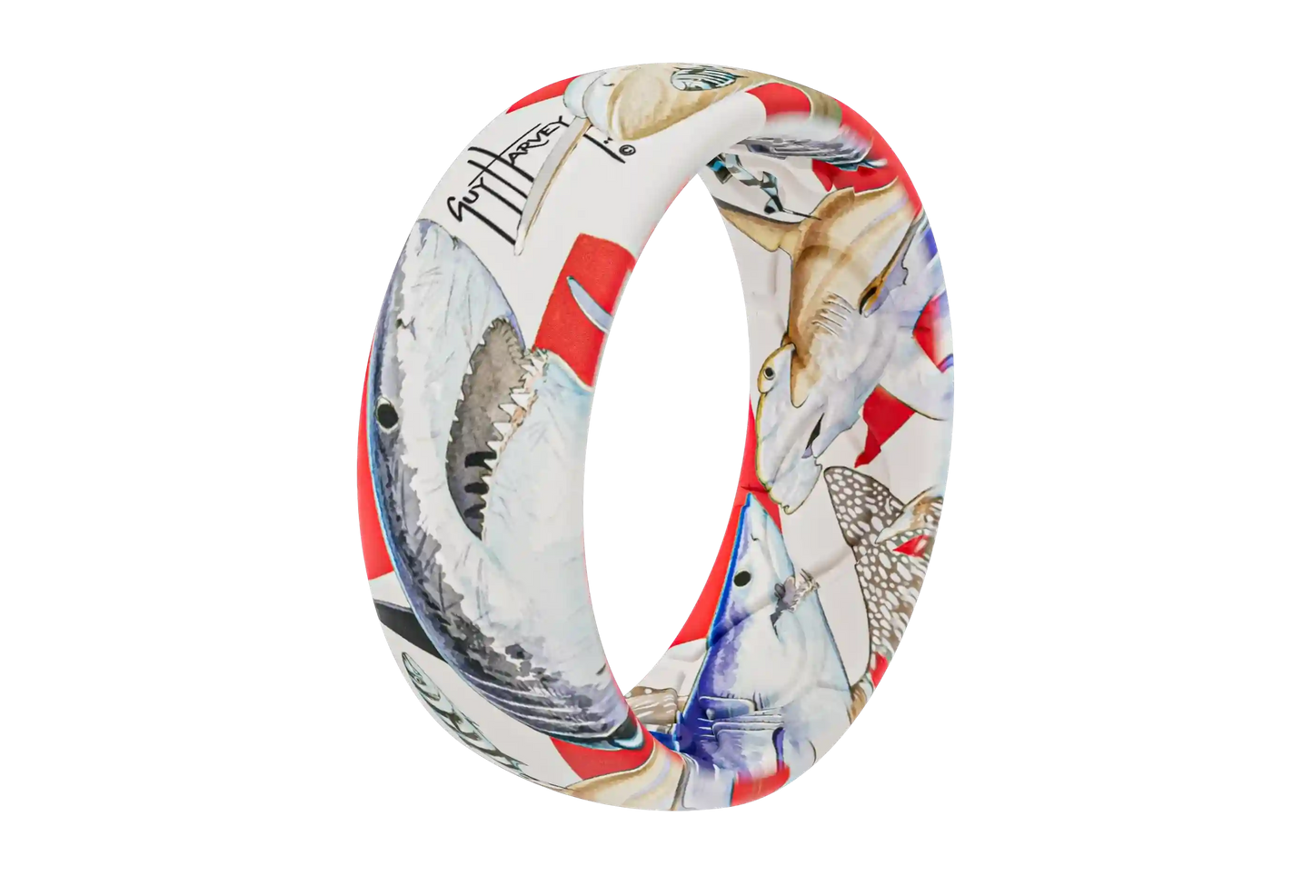 Guy Harvey Shark Collage Ring