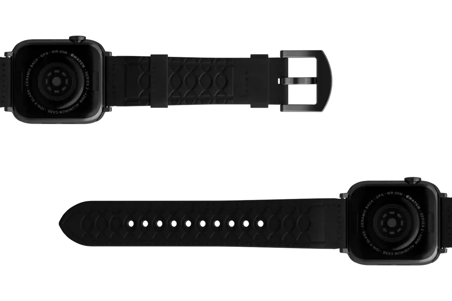 Vulcan Obsidian - Black Apple Leather Watch Band
