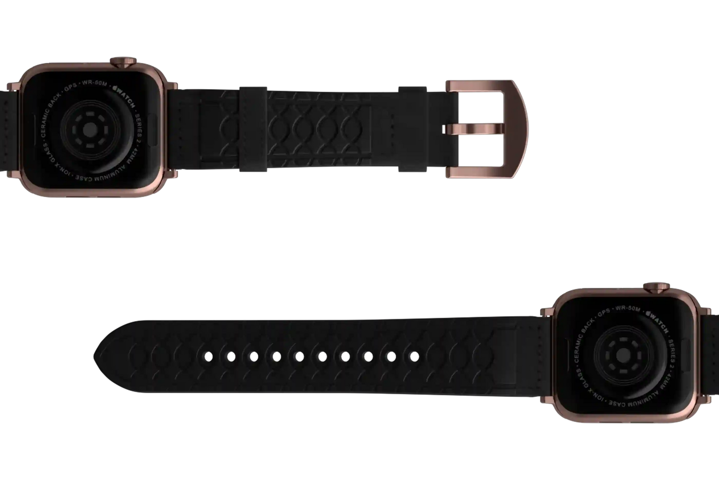 Vulcan Obsidian - Black Apple Leather Watch Band