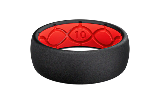 Solid Midnight Black & Raspberry Red Ring