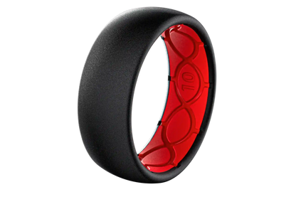 Solid Midnight Black & Raspberry Red Ring