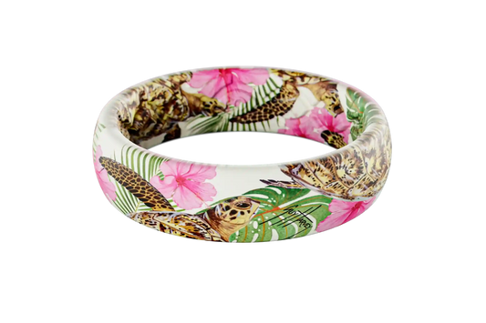 Guy Harvey Pink Hibiscus Turtle Thin Ring