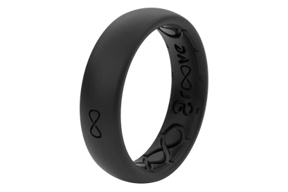 Solid Midnight Black Thin Ring