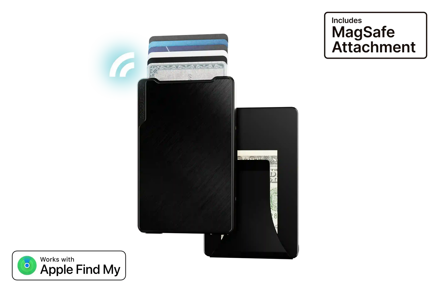 Groove Smart Wallet Trace with MagSafe - Midnight Black