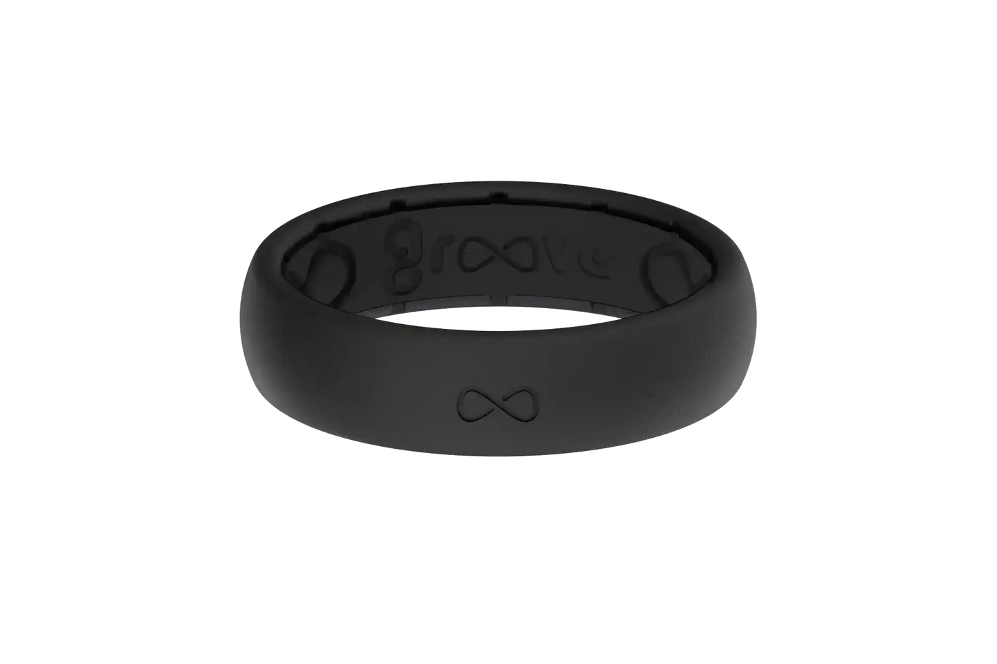 Solid Midnight Black Thin Ring