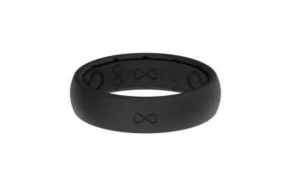 Solid Midnight Black Thin Ring