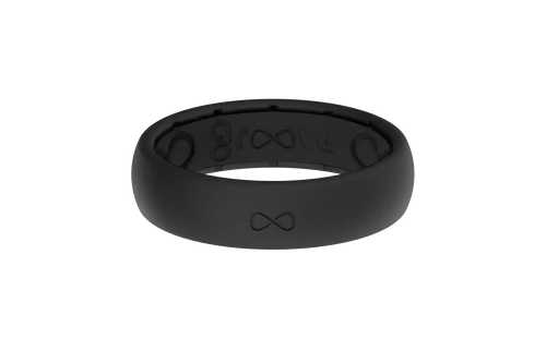 Solid Midnight Black Thin Ring