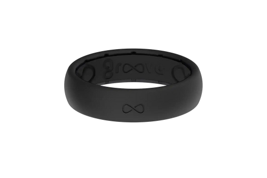 Solid Midnight Black Thin Ring